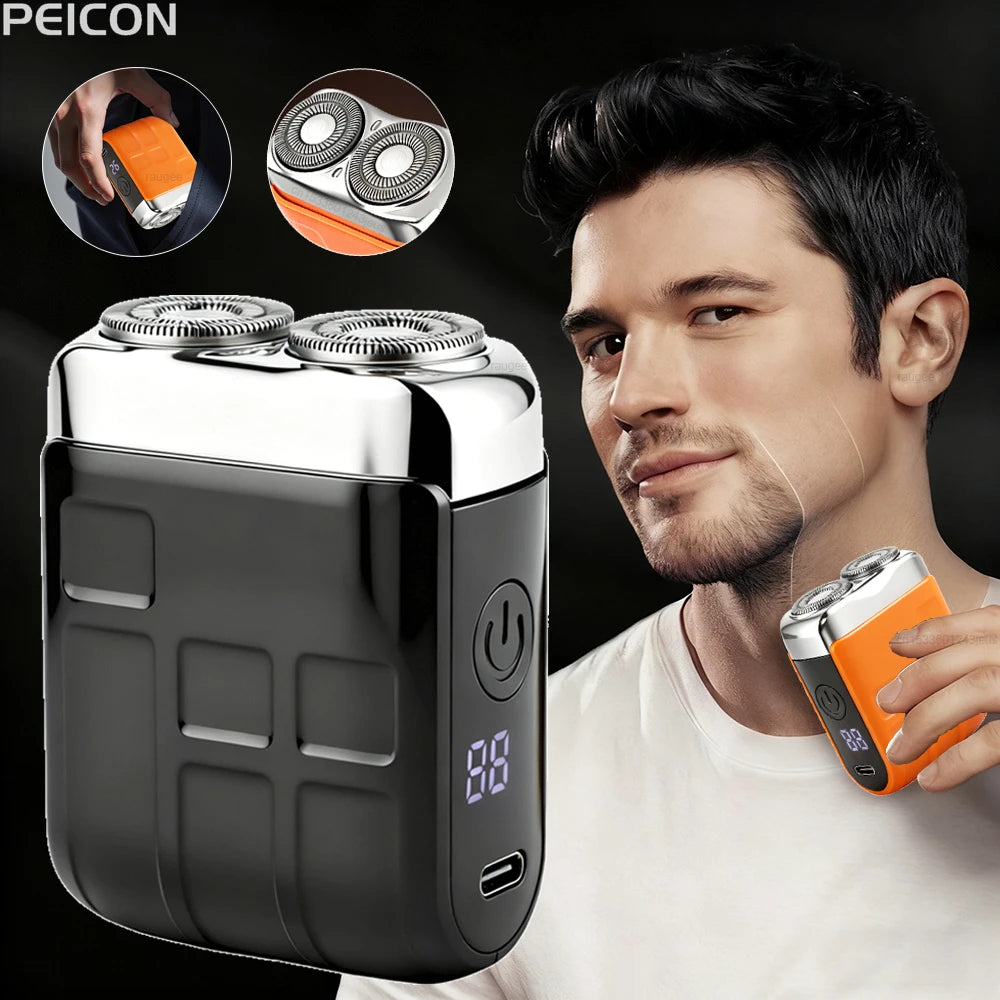 Electric Shaver Man Mini Electric Razor for Men Portable Men's Shaving Machine Rechargeable Men Beard Trimmer Dual Blade Razor Peaceful Pleasures Health and Wellness
