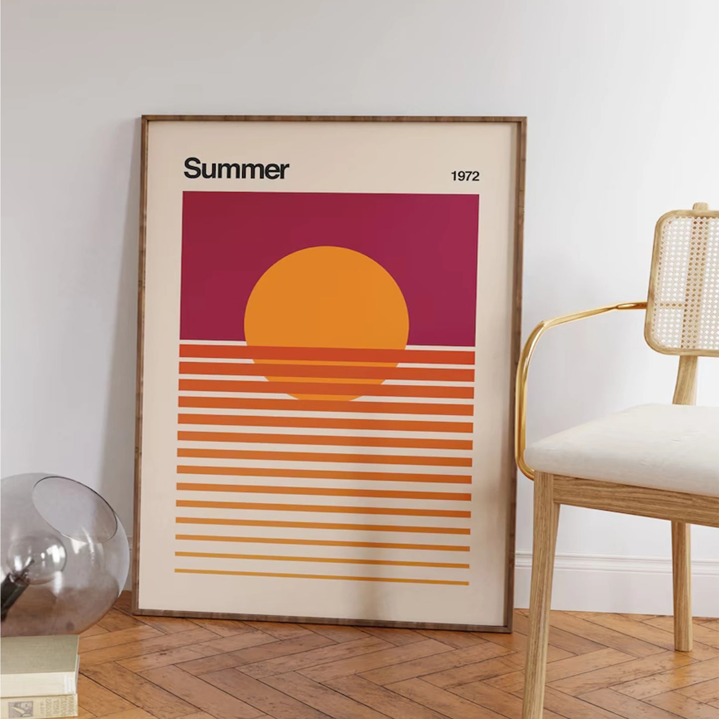 Modern Bauhaus Summer Canvas Wall Art Print | Home Decor
