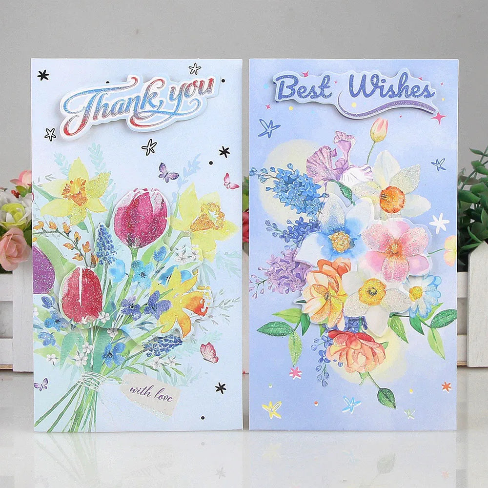 Flower 3D Greeting Card Universal Mother's Day Teacher's Qixi