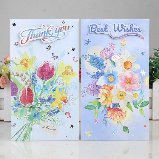 Flower 3D Greeting Card Universal Mother's Day Teacher's Qixi Peaceful Pleasures Health and Wellness