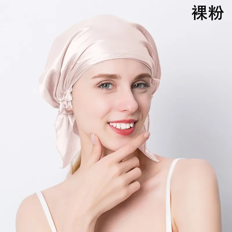 100% Mulberry Silk Sleep Cap – Hair Wrap Beanie for Women