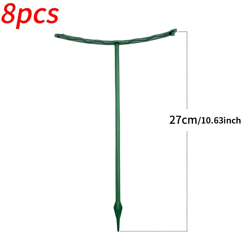 2/4/8PCS Plastic Plant Support Pile Frame Greenhouse Arrangement Semicircle Fixed Rod Indoor Flower Plant Vine Climbing Bracket Peaceful Pleasures Health and Wellness 8PCS-L