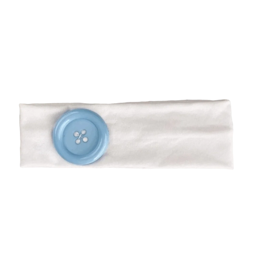 Wide Polka Dot Headband | Vintage Elastic Wrap for Yoga & Gym Hair Headband Peaceful Pleasures Health and Wellness White-Blue