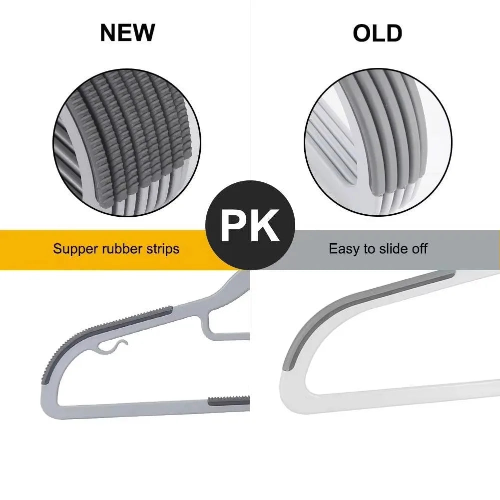 Heavy Duty Anti-Slip Plastic Clothes Hangers – Set of 1–50