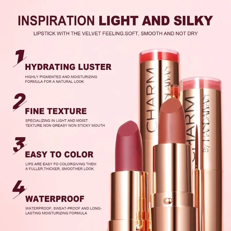 Long-Lasting Hydrating Waterproof Lipstick | Full Coverage