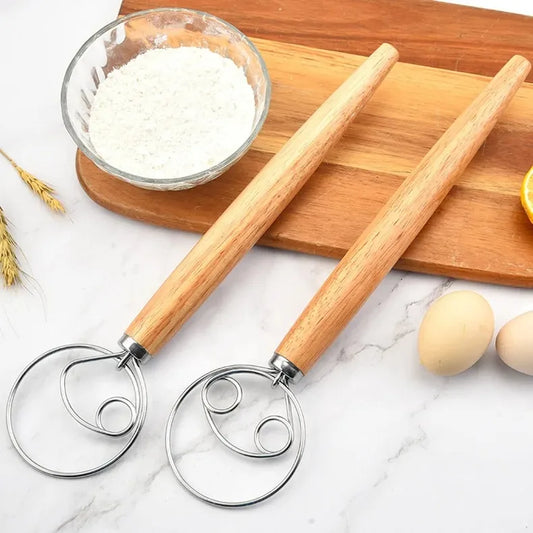 Danish Dough Whisk – Stainless Steel Handheld Pastry Mixer Dough Whisk Peaceful Pleasures Health and Wellness