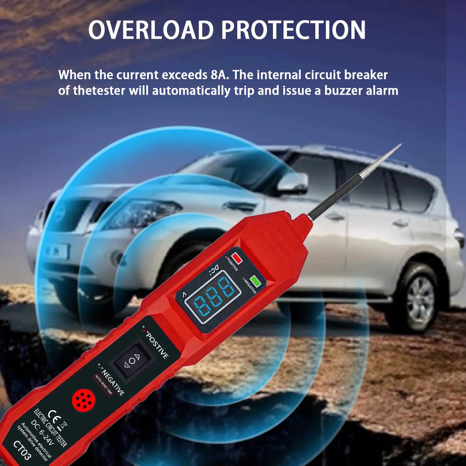 Automotive Circuit Tester: 6-24V Voltage, Led Display and Buzzer Notification, Electrical Circuit Tester | Multifunctional Circuit Tester | Durable Circuit Tester Peaceful Pleasures Health and Wellness