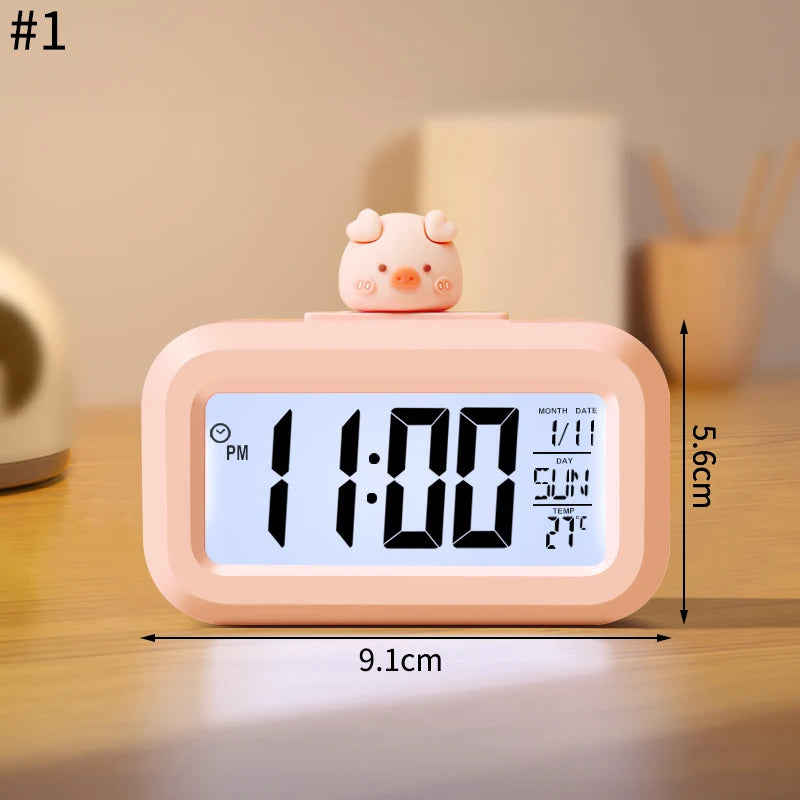Nordic Style Alarm Clock Digital Quartz Clock Home Ornament Portable Mute Clocks with Metal Stand for Bedroom Decor Peaceful Pleasures Health and Wellness S4-1