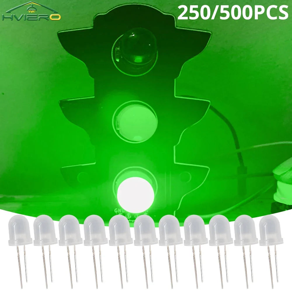 250/500PCS 10mm Diffused LED Beads – Ultra Bright Bulbs