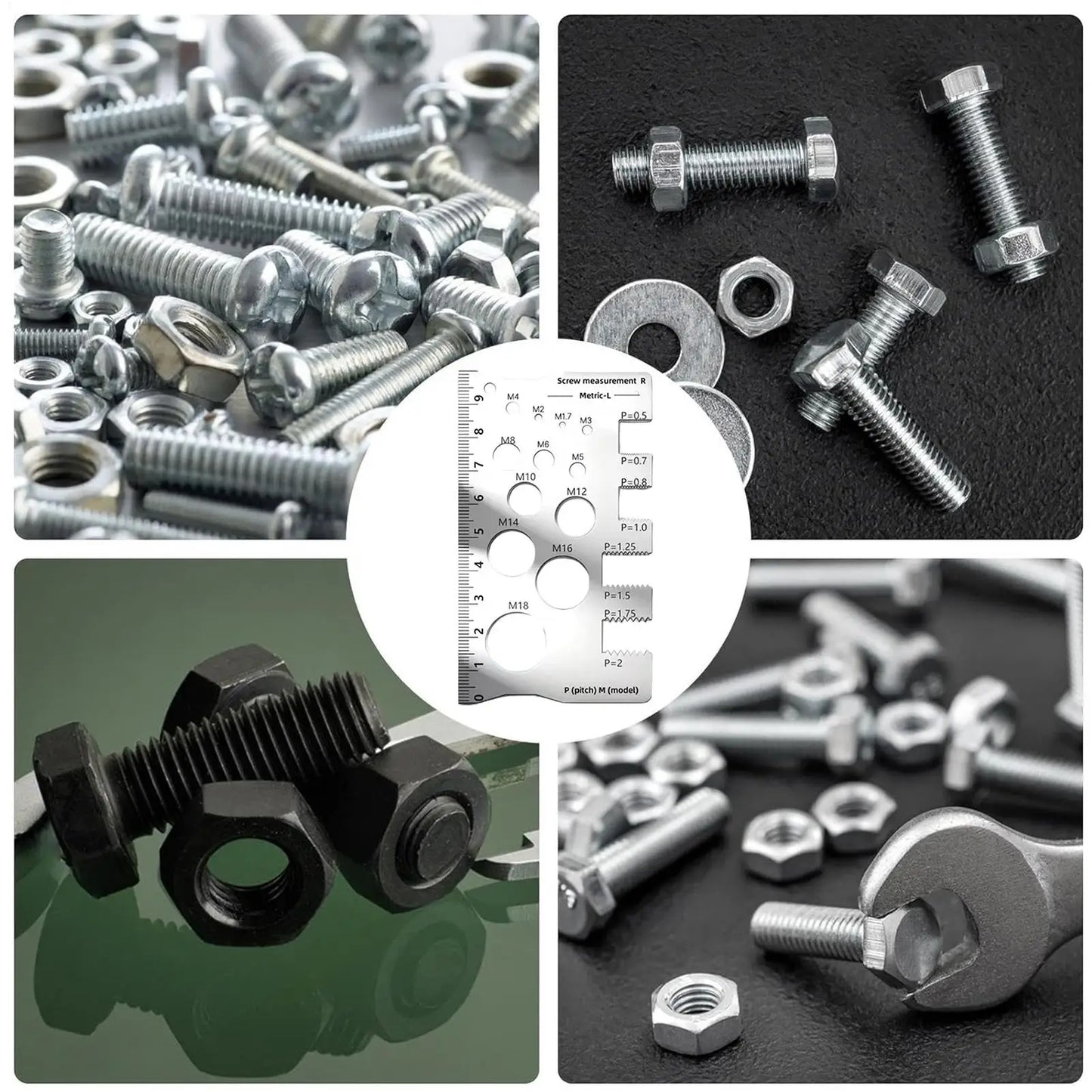 Stainless Steel Metric Thread Gauge | Screw Pitch Ruler Tool