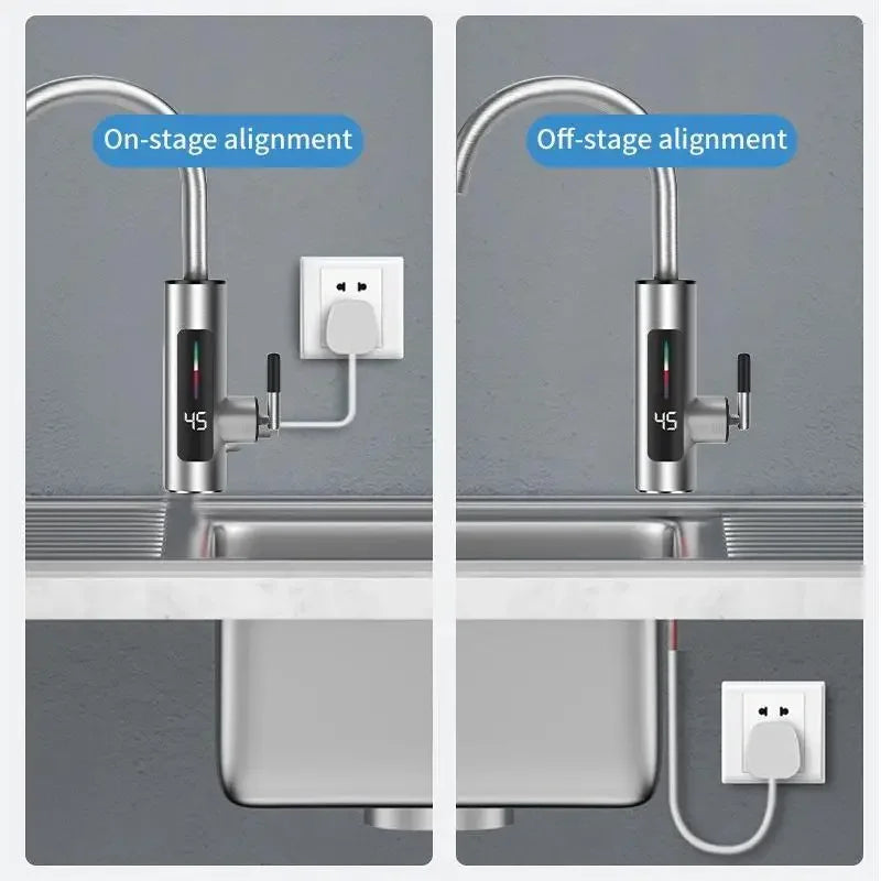 HOMEFISH 3000W 220V Electric Kitchen Water Heater Tap Instant Hot stainless steel Water Faucet Heater Cold Heating Faucet Peaceful Pleasures Health and Wellness