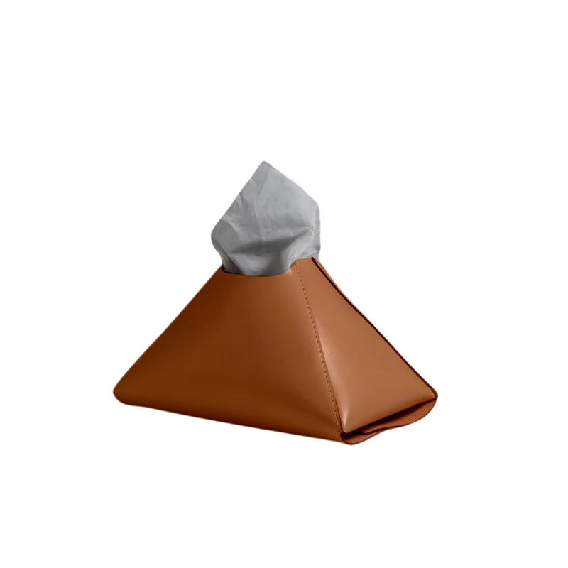 Nordic Leather Tissue Box Holder | Minimalist Desktop Dispenser