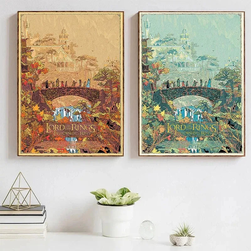 Lord of the Rings Middle-Earth Vintage Canvas Wall Art Print