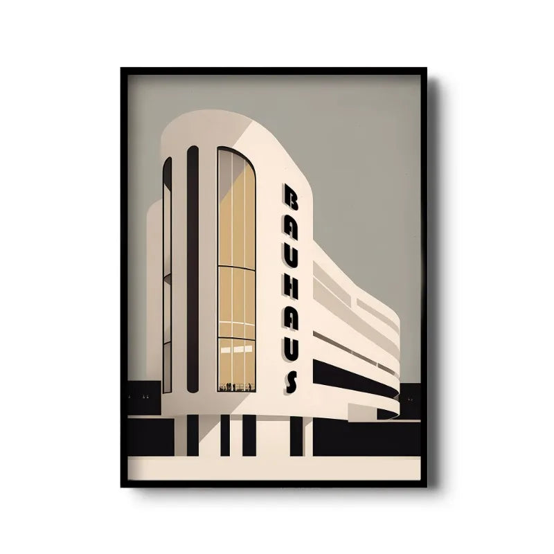 Vintage Bauhaus Abstract Geometric Canvas Wall Art Print