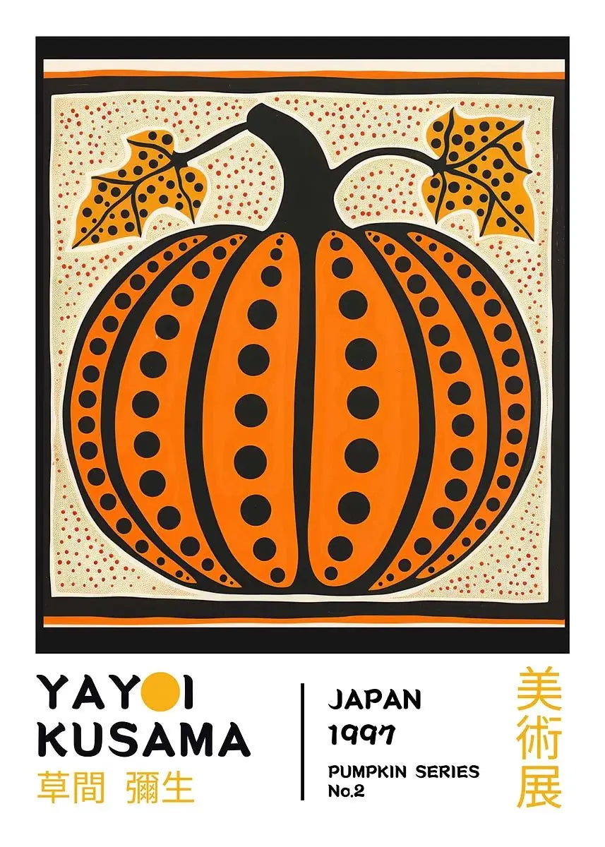 Yayoi Kusama Pumpkin Abstract Canvas Wall Art | Nordic Modern Print Canvas Wall Art Print Peaceful Pleasures Health and Wellness 21 20x30cm Unframed