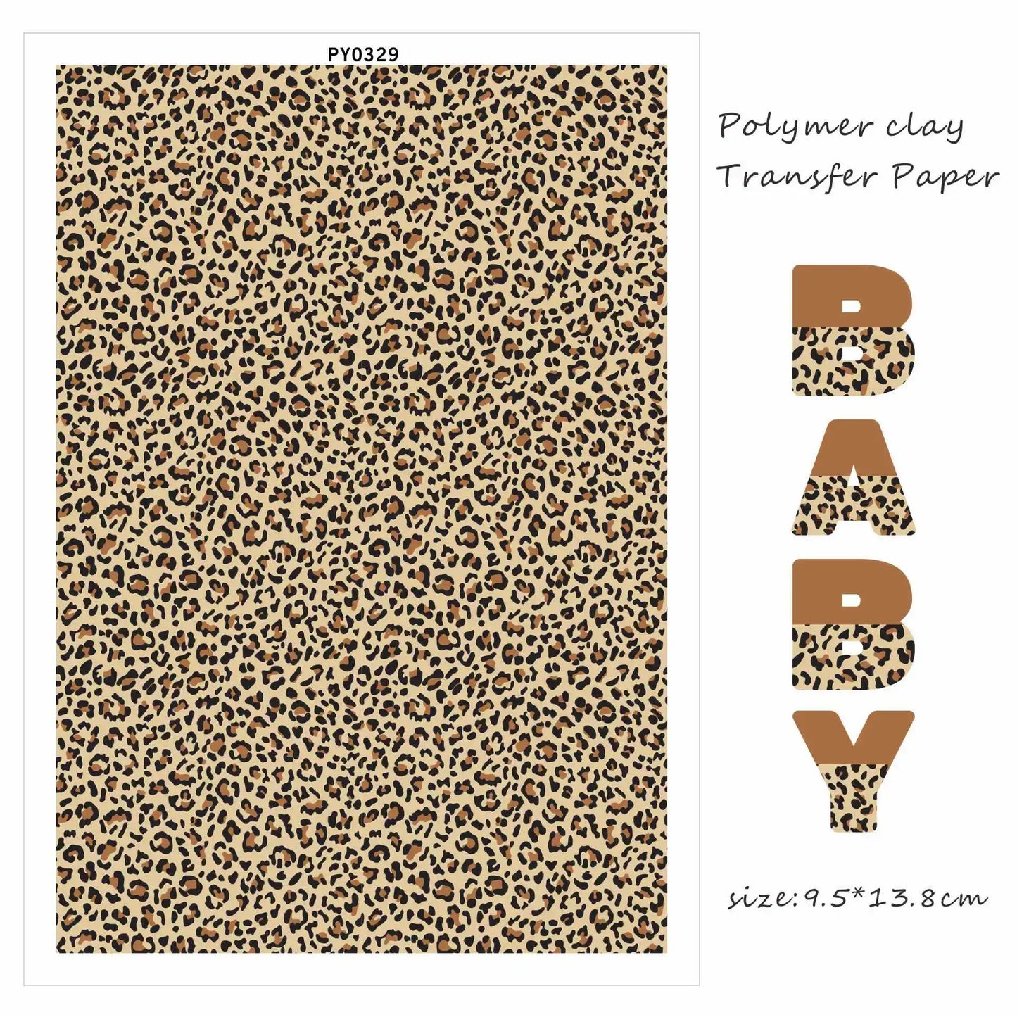 Leopard Print Water Transfer Paper for Polymer Clay Jewelry Making