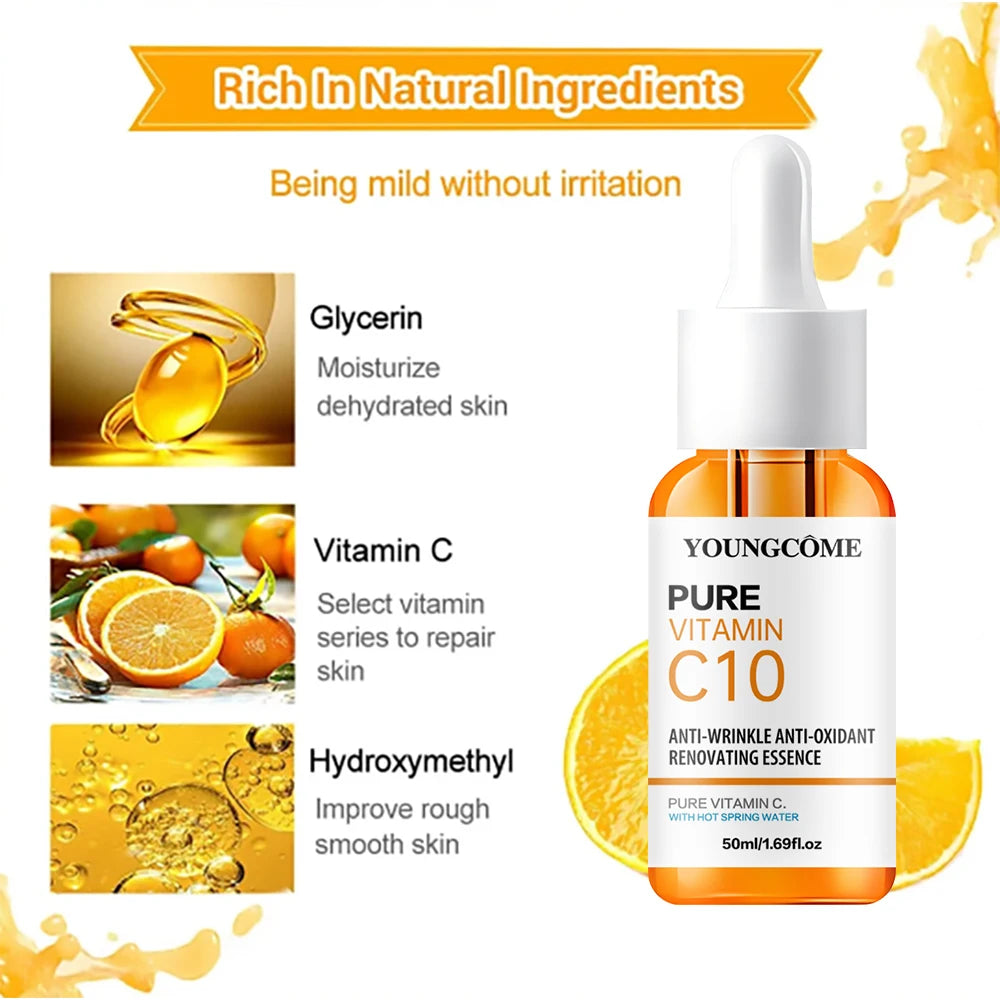 Vitamin C & Hyaluronic Acid Brightening Face Serum Peaceful Pleasures Health and Wellness