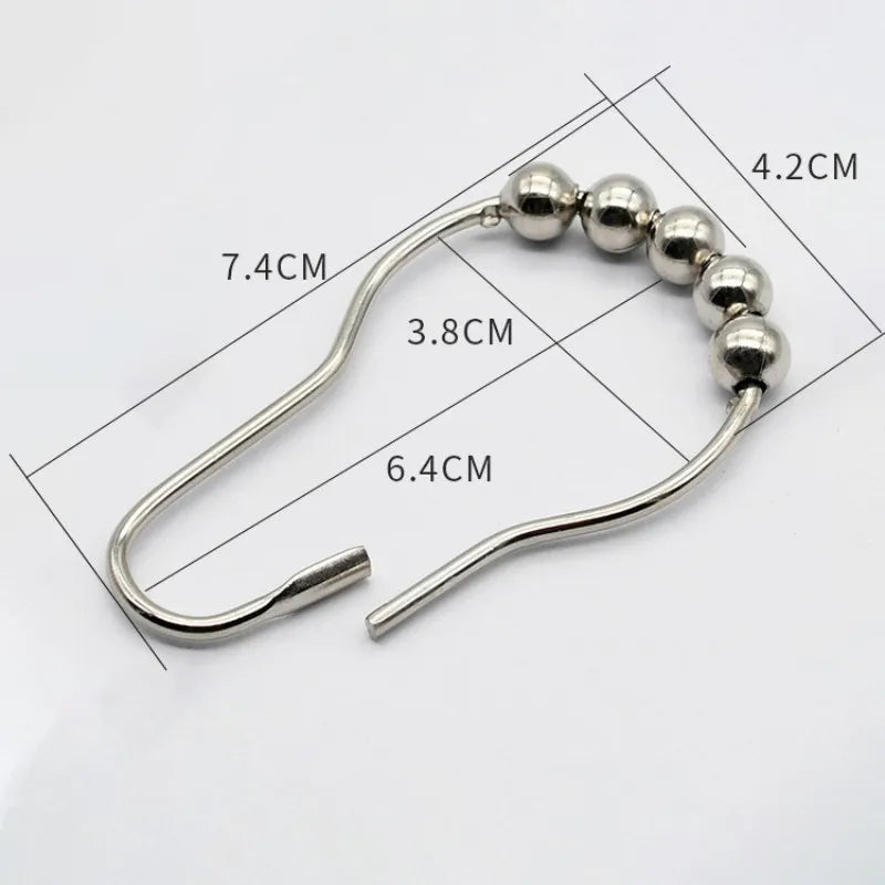 12-Pack Rustproof Rollerball Shower Curtain Rings – Satin Nickel