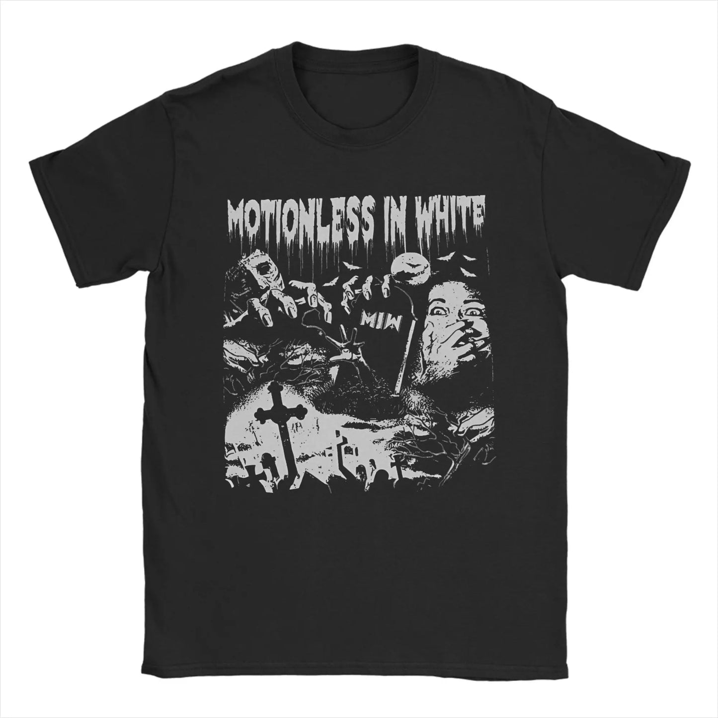 White Motionless T-Shirt Summer Band 100% Cotton T-Shirts For Men's Trendy Cool Casual Tshirt Short Sleeve Vintage Tops Peaceful Pleasures Health and Wellness 6 S