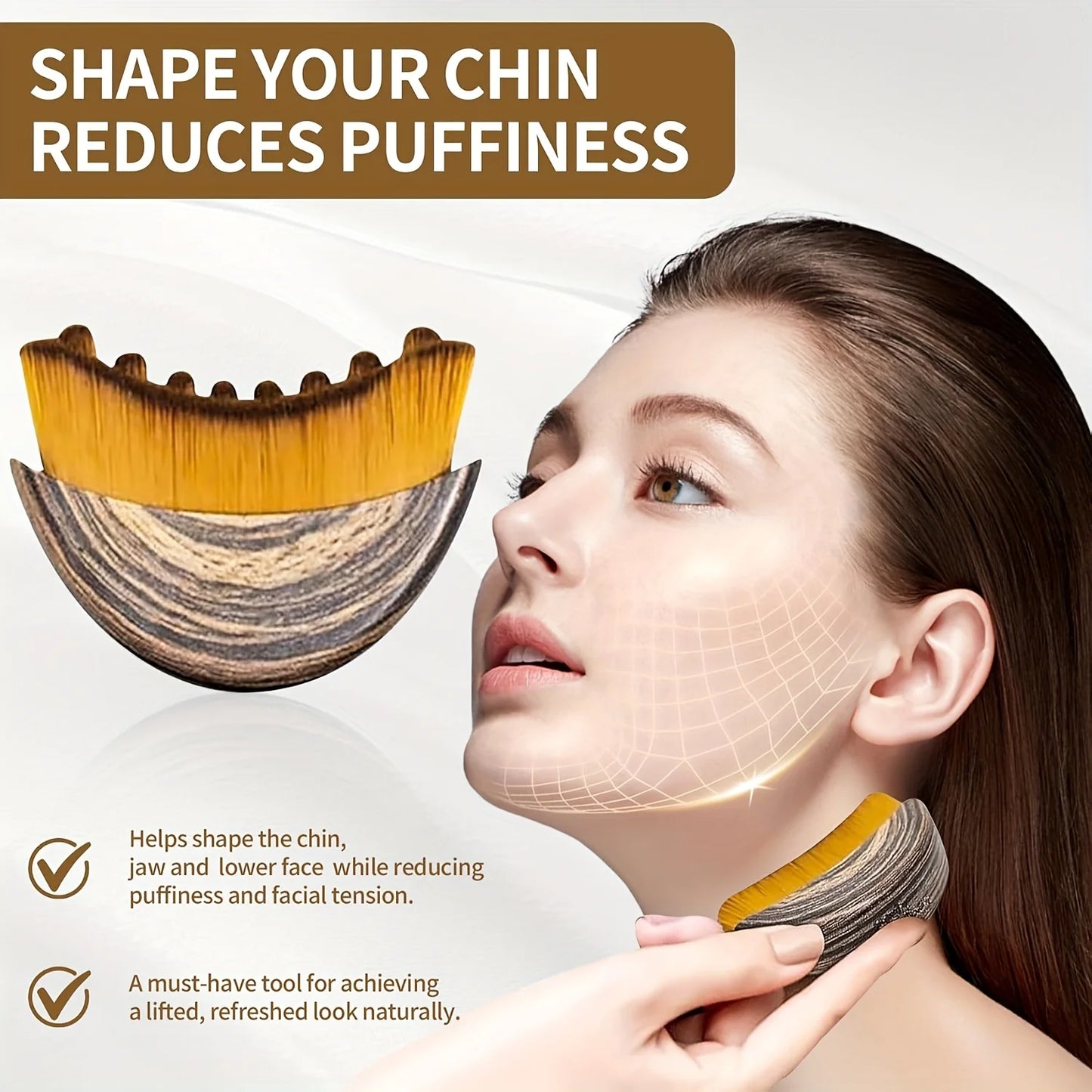 1/3 Pack Lymphatic Contour Facial Brush, Gua Sha Eye and Neck Care Brush, Lymphatic Contour Brush, Crescent Brush, Facial Brush, Massage Care Brush, Cleansing Brush Peaceful Pleasures Health and Wellness