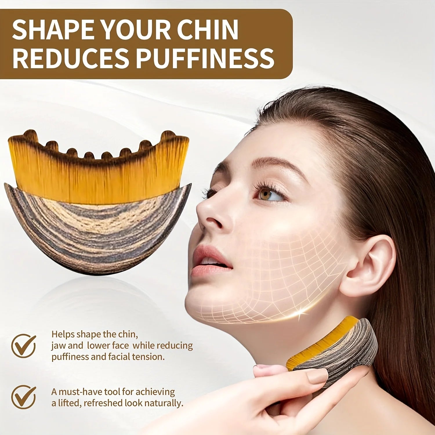 1/3 Pack Lymphatic Contour Facial Brush, Gua Sha Eye and Neck Care Brush, Lymphatic Contour Brush, Crescent Brush, Facial Brush, Massage Care Brush, Cleansing Brush Peaceful Pleasures Health and Wellness