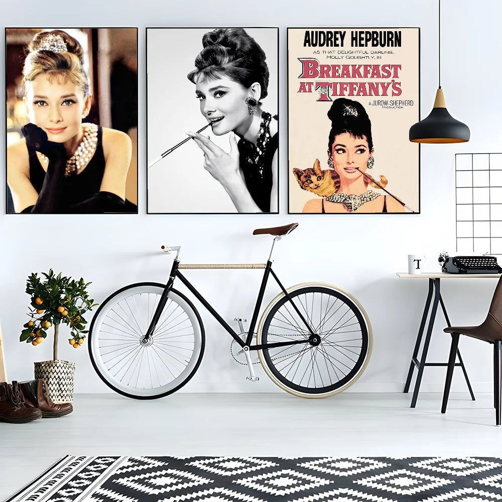 Audrey Hepburn HD Wall Poster – Waterproof PVC Sticky Decor Wall Art Poster Peaceful Pleasures Health and Wellness