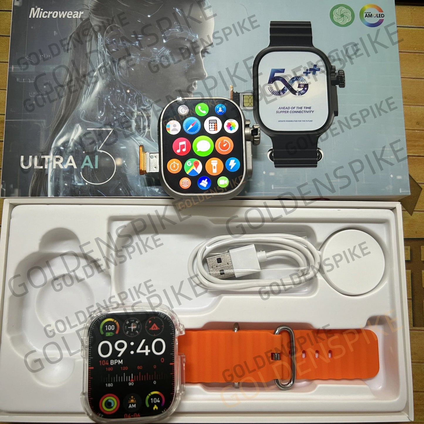 Ultra Ai3 4G Android Smartwatch | AMOLED GPS Rotating Camera