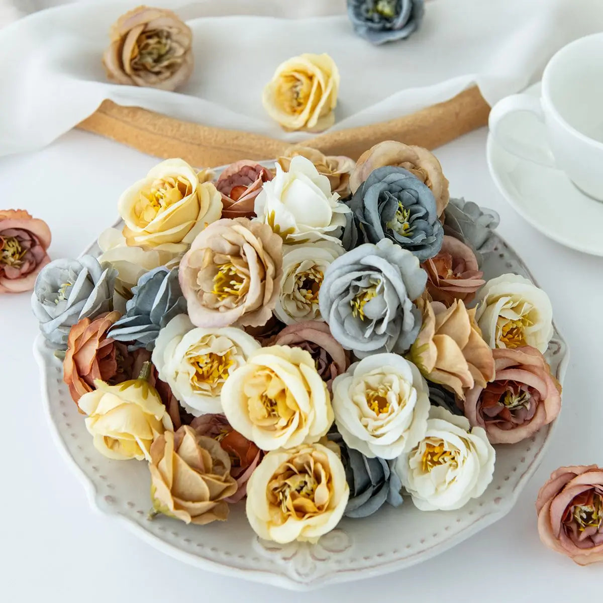 Artificial Silk Rose Flower Heads 20/40 Pcs – Wedding & DIY Decor