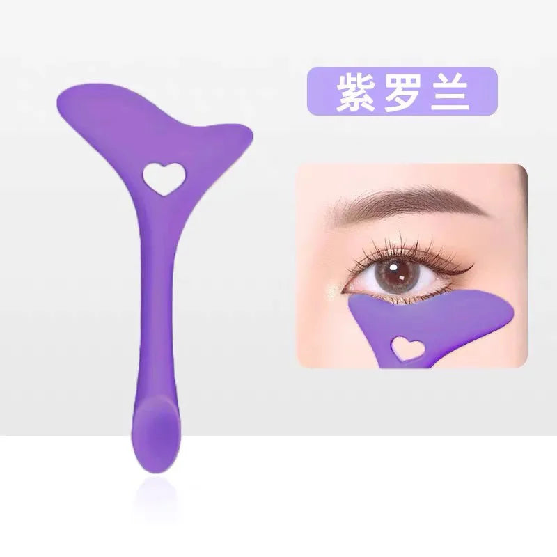 Color Silicone Eyeliner Tool Lip Brush Black Makeup Eyeliner Assistant Baffle for Precision Eye Makeup Application Peaceful Pleasures Health and Wellness Violet