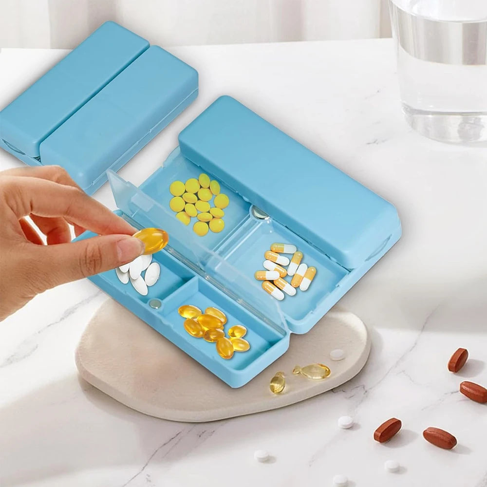 1Pcs Daily Pill Organizer,7 Compartments Portable Case for Travel, [Folding Design]Pill Box for Purse Pocket to Hold Vitamins Peaceful Pleasures Health and Wellness