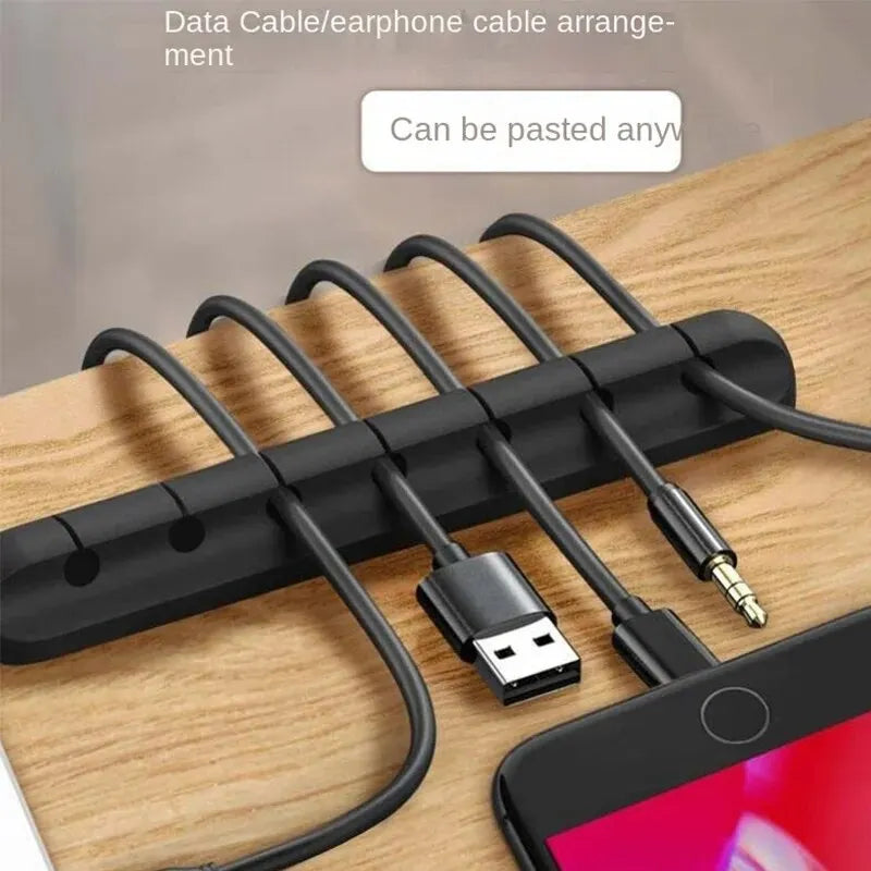 Silicone Self-Adhesive Desktop Cable Organizer & Cord Manager