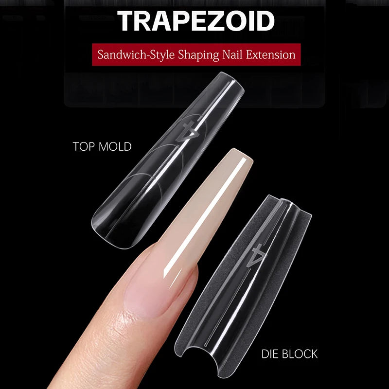 240pcs/Box Sandwich Dual Nail Forms Oval Nail Extension Forms Top Form Bottom Form For Quick Nail Extensions Peaceful Pleasures Health and Wellness