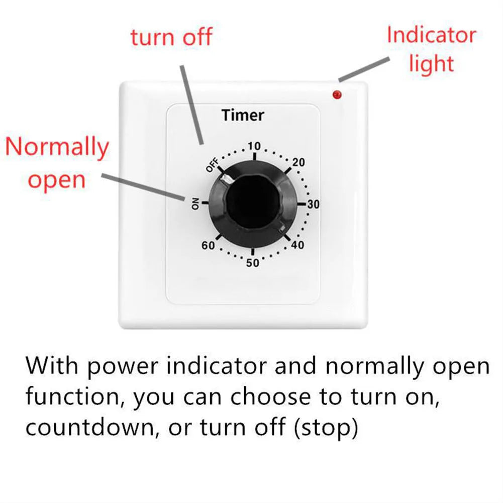 Digital Countdown Timer Switch Socket AC250V 15A – 1 to 120 Min