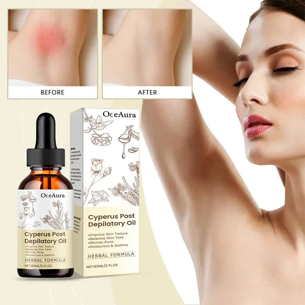 Natural Cyperus Rotundus Essential Oil 60ml for Hair Removal Moisturizing Soothing Skin Reducing Body Hair Painless After Peaceful Pleasures Health and Wellness