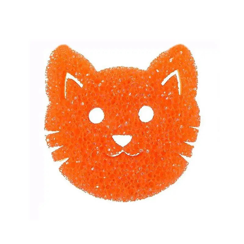Heat-Sensing Cat Face Kitchen Sponge | Dish Scrubber Kitchen Dish Sponge Peaceful Pleasures Health and Wellness C