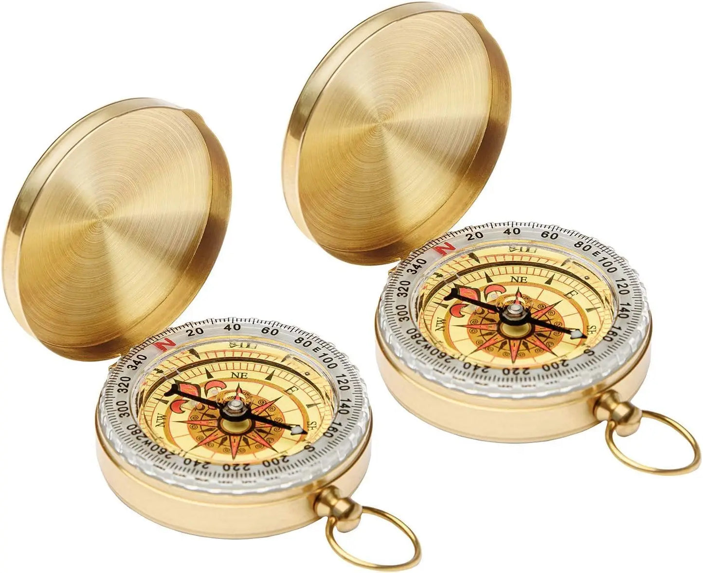 Camping Survival Compass for Hiking,Glow in The Dark Waterproof Vintage GearCompass for Hunting Outdoor Navigation Tool Peaceful Pleasures Health and Wellness 2PCS