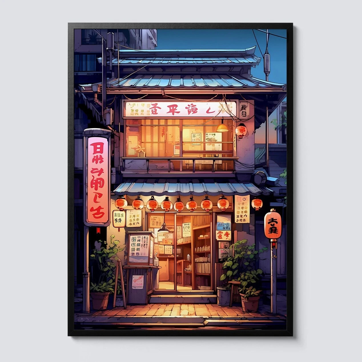 Anime Ramen Shop Canvas Print | Tokyo Street Wall Art