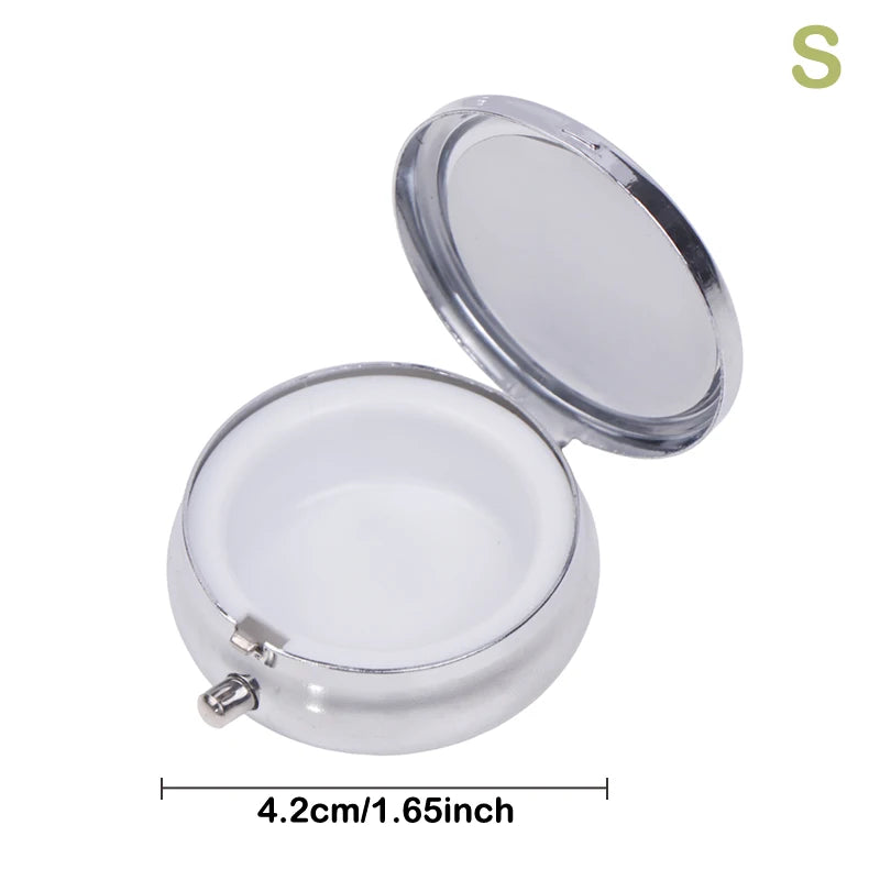 Metal Pill Boxes Stainless Steel Round Pill Boxes Medicine Organizer Container Medicine Case Splitters Pill Candy Box Peaceful Pleasures Health and Wellness S
