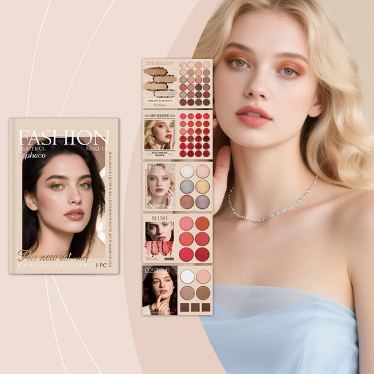 All-in-One Makeup Set – Eyeshadow, Lip Gloss, Blush & Contour Makeup Cosmetic Set Peaceful Pleasures Health and Wellness