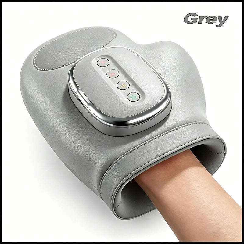 Hand Massager with Airbag Compression Finger Wrist Palm Massage Machine Vibration Glove for Hand Muscle Relax Gift for Men Women Peaceful Pleasures Health and Wellness gray 1