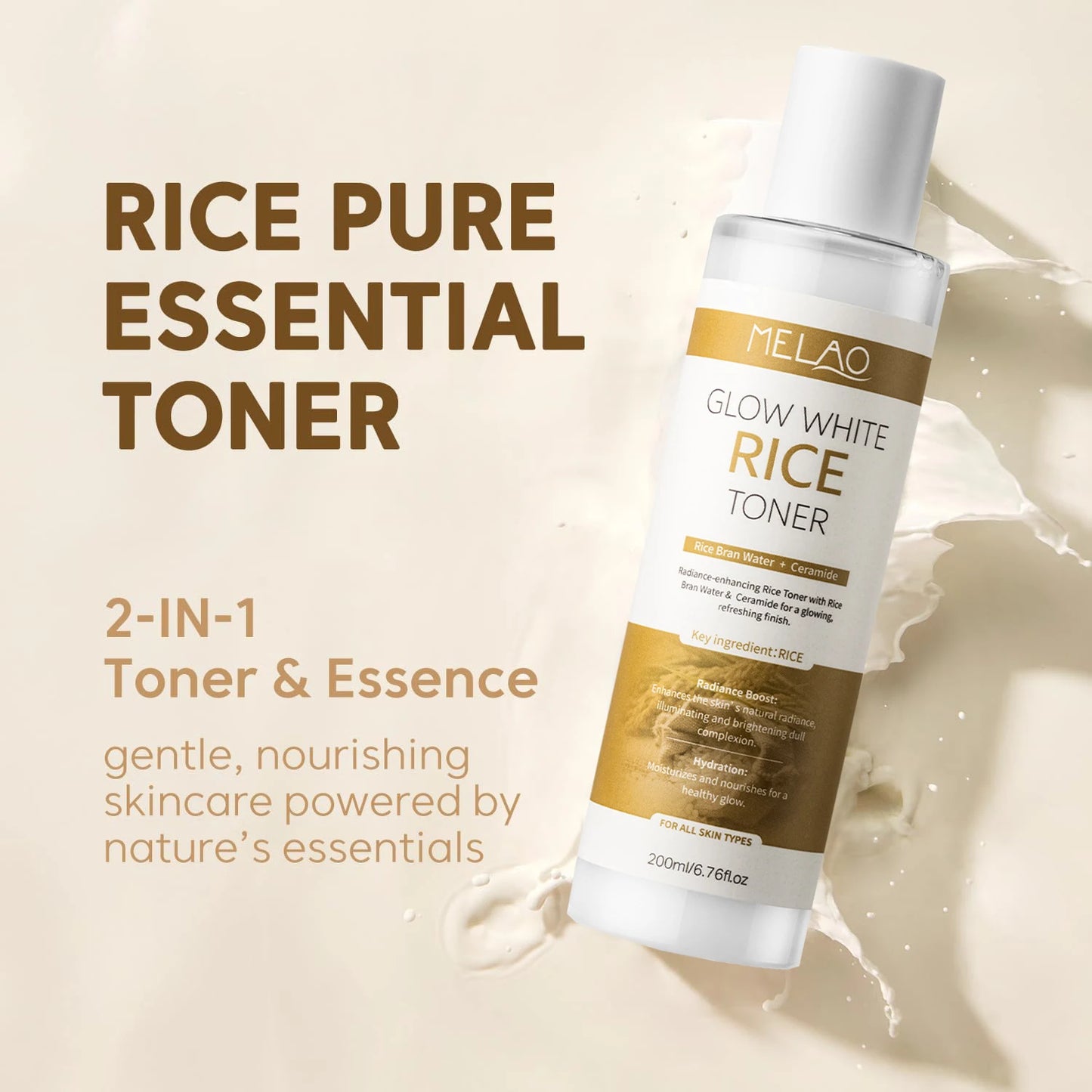 200ml Rice Toner Moisturizing Skin Care Hydrating soothing Gentle Nourishing Brightening For Young Glowy Korean Skin Care Peaceful Pleasures Health and Wellness