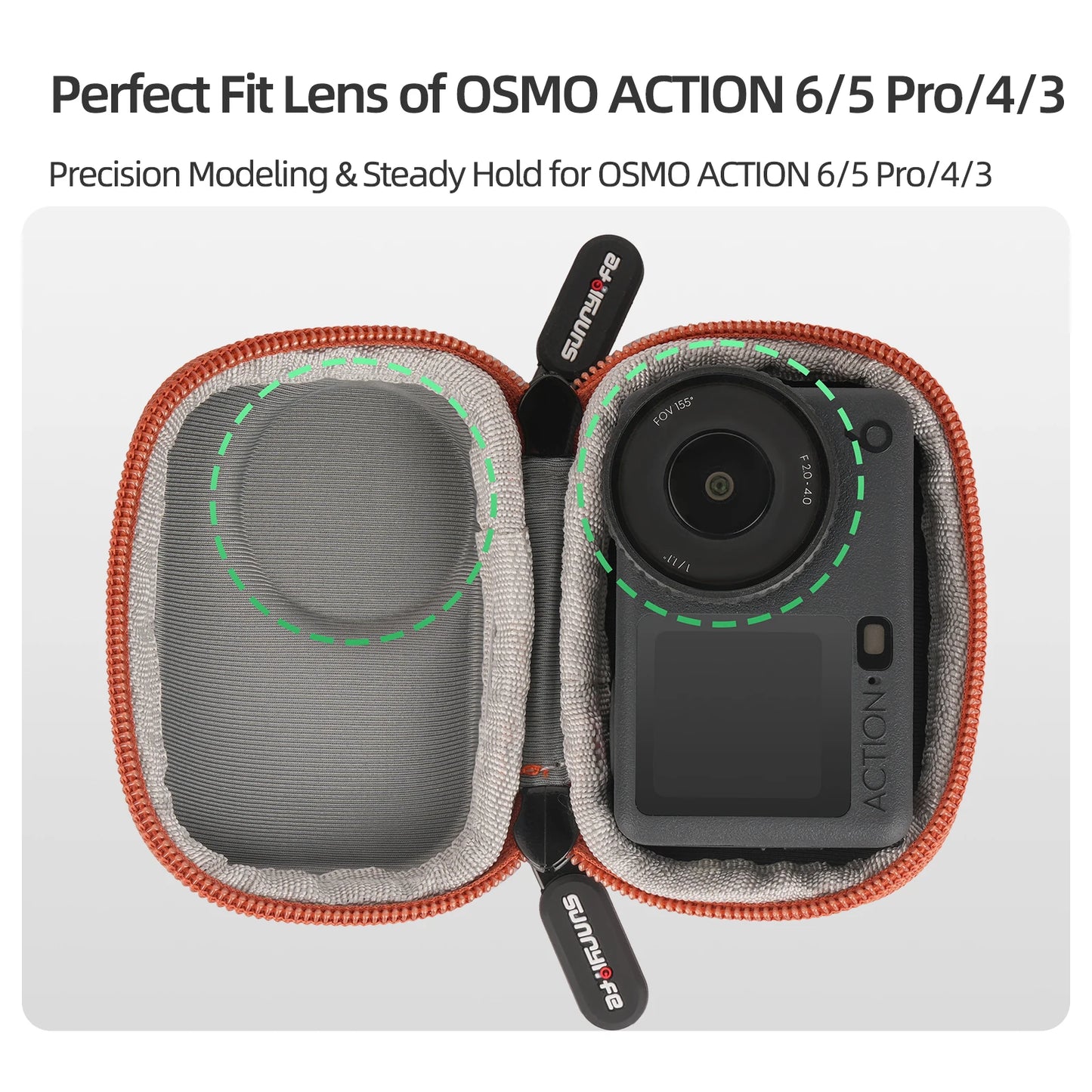 DJI Osmo Action 6 Storage Bag – Velvet Lined PU Case