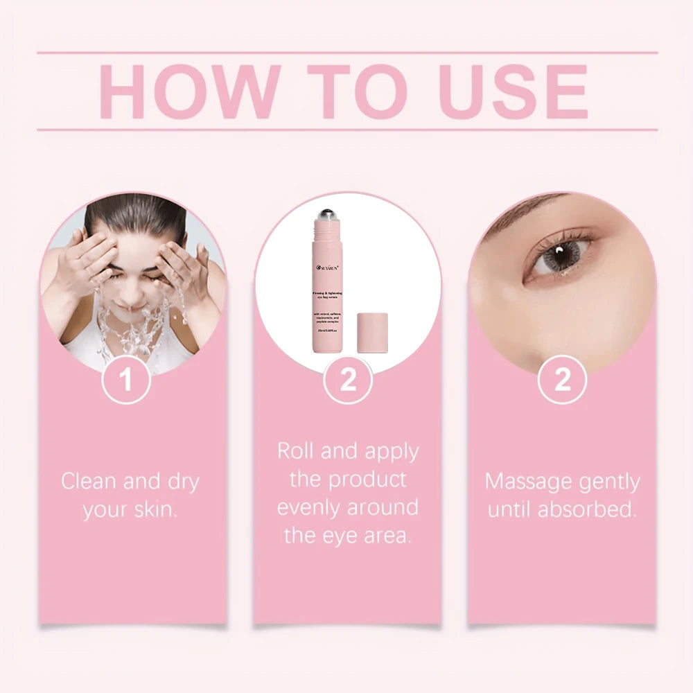 SUYARUN Eye Roller Essence 24-Hour Hydration & Moisture Lock With Collagen, Caffeine + Botanical Extracts Firms Sagging Eye Bags Peaceful Pleasures Health and Wellness