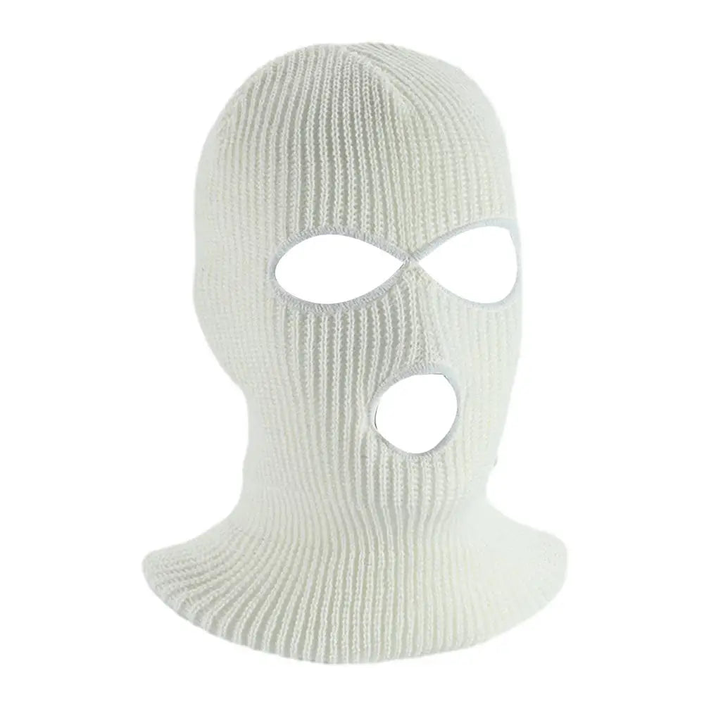 3-hole Car Seat Headrest Full Face Cover Ski Mask Hat Anti Ash Protection For Car Interior Seats Funny Cover Decoration Peaceful Pleasures Health and Wellness White