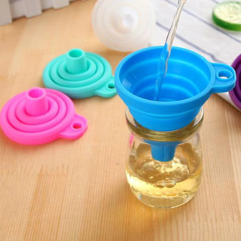Food Grade Silicone Folding Funnel – Portable Kitchen Funnel Silicone Kitchen Funnel Peaceful Pleasures Health and Wellness