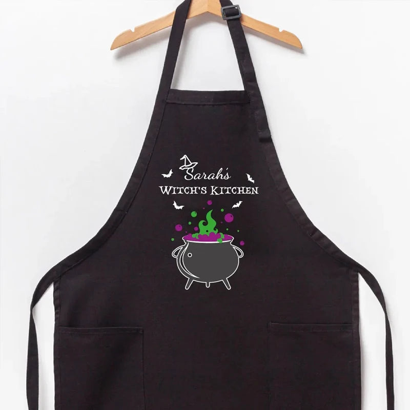 Personalized Witch's Kitchen Apron | Custom Halloween Gift Personalized Kitchen Apron Peaceful Pleasures Health and Wellness
