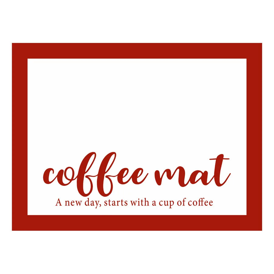 Coffee Mat - Silicone Dish Drying Mat for Kitchen - Bar Mats for Countertops Accessories Fit Under Coffee Maker Espresso Machine Peaceful Pleasures Health and Wellness Red - 40x30cm