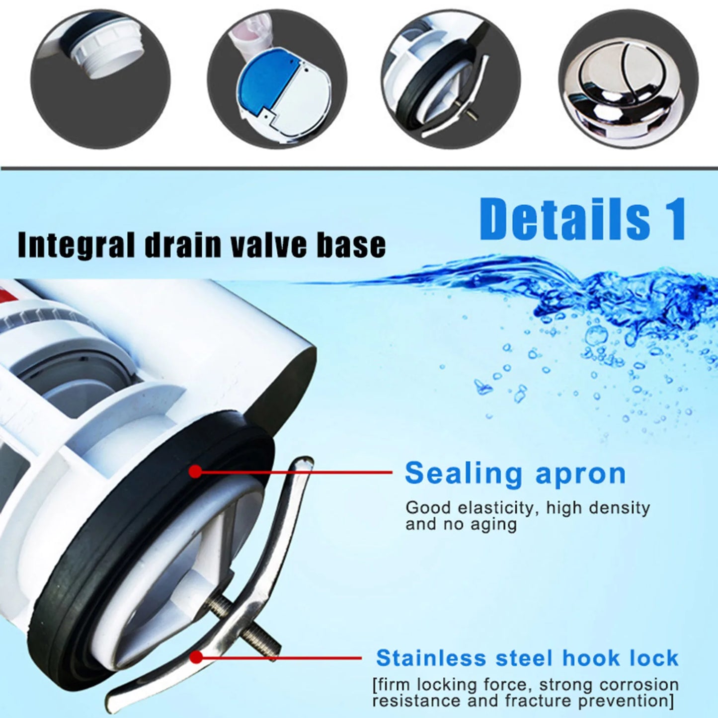 Toilet Dual Flush Valve | Push Button Cistern Replacement Kit