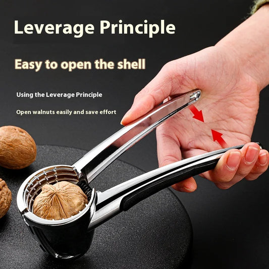 Stainless Steel Manual Kitchen Gadgets High Quality 2 Styles Choose Nut Cracker Case Opener Walnut Opener with Non-slip Handle Peaceful Pleasures Health and Wellness