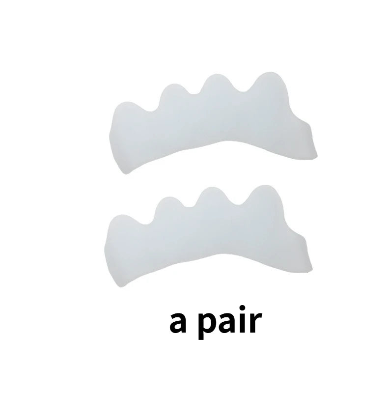2pcs=1pair Protective Toes Separator Suitable Bunion Corrector Material Soft Gel Straightener Spacers Care Tool Small Easy Carry Peaceful Pleasures Health and Wellness white